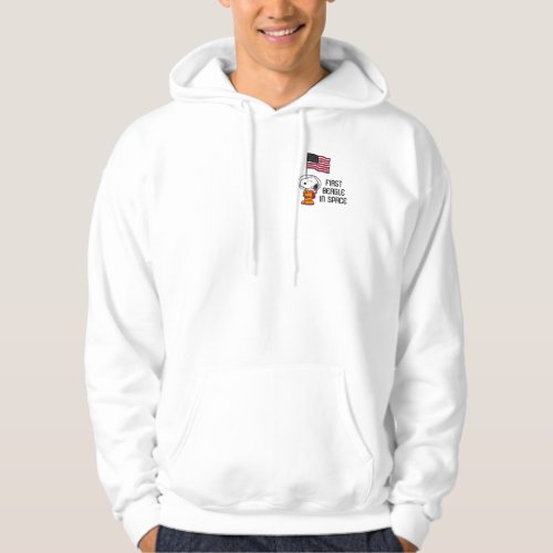 SPACE  Snoopy With Flag Astronaut Hoodie