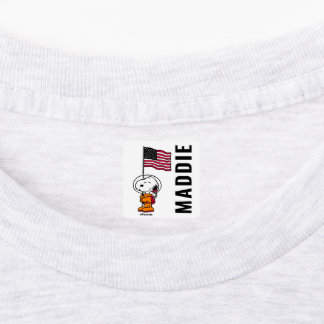 SPACE | Snoopy With Flag Astronaut Kids' Labels