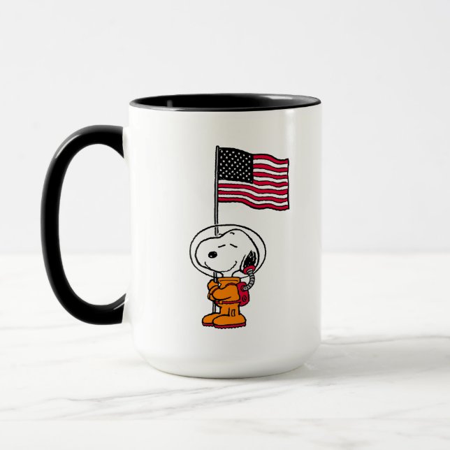 SPACE | Snoopy With Flag Astronaut Mug (Left)