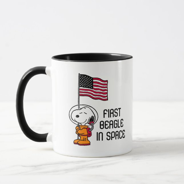 SPACE | Snoopy With Flag Astronaut Mug (Left)
