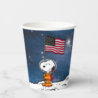 SPACE | Snoopy With Flag Astronaut Paper Cups