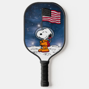 SPACE Snoopy With Flag Astronaut Pickleball Paddle
