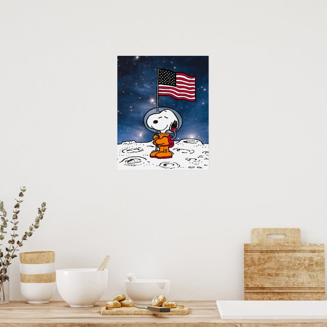 snoopy アストロノーツ　NASA ヴィンテージ　シルクスクリーン　ポスター Vintage NASA Snoopy Up Up & Away Space Poster Excellent