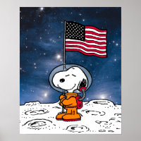 SPACE | Snoopy With Flag Astronaut