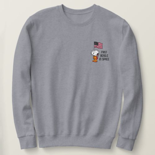 SPACE  Snoopy With Flag Astronaut Sweatshirt