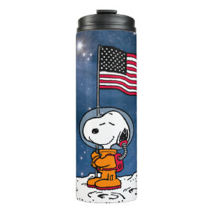 SPACE Snoopy With Flag Astronaut Thermal Tumbler