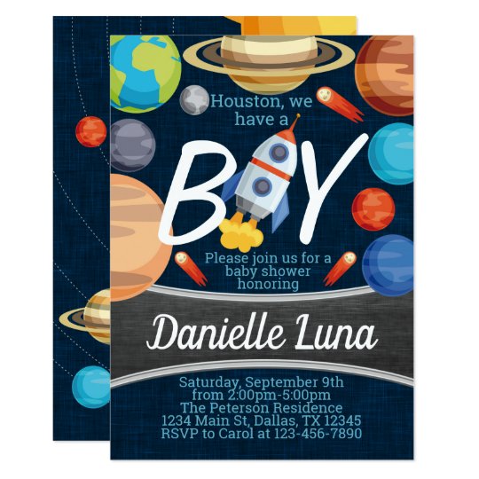 Space Solar System Baby Shower Invitation