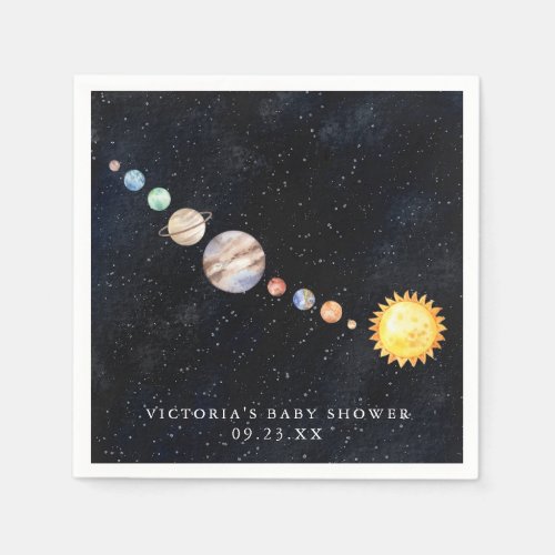 Space  Solar System Baby Shower Napkins