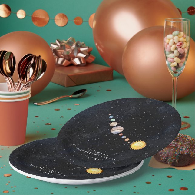 Space | Solar System Birthday Party Paper Plates (Multi)