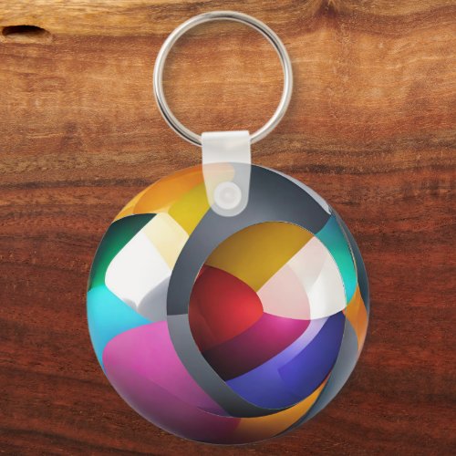 Space Sphere in Vivid Colors Personalized QR Code Keychain