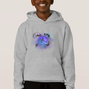 Space Sphynx Cats Floating in Galaxy Funny Boy's Hoodie