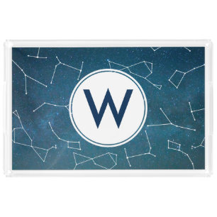 Space Star Constellations Astronomy Initial Letter Acrylic Tray