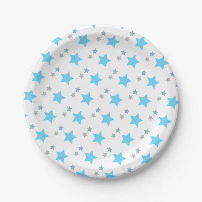 Space Star Pattern Paper Plates (Front)