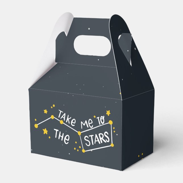 Space Stars Astronaut Birthday Favor Boxes (Front Side)