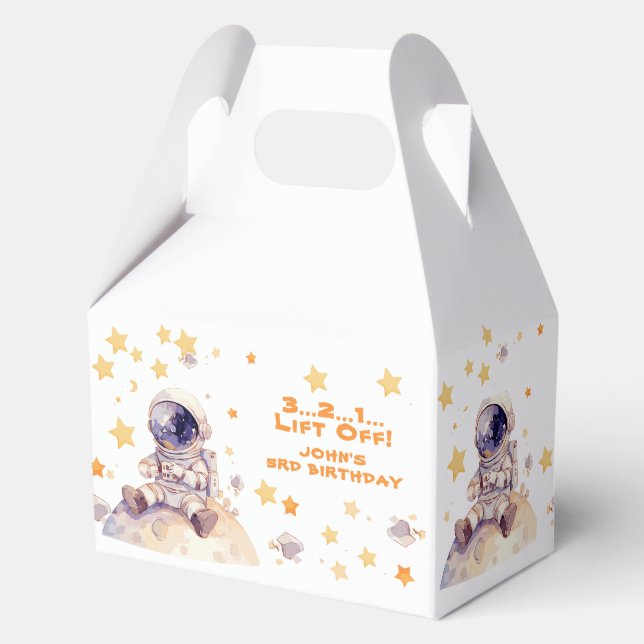 Space Stars & Astronauts Kids birthday Favor Boxes (Front)