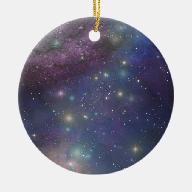 Space, stars, galaxies and nebulas ceramic ornament (Front)