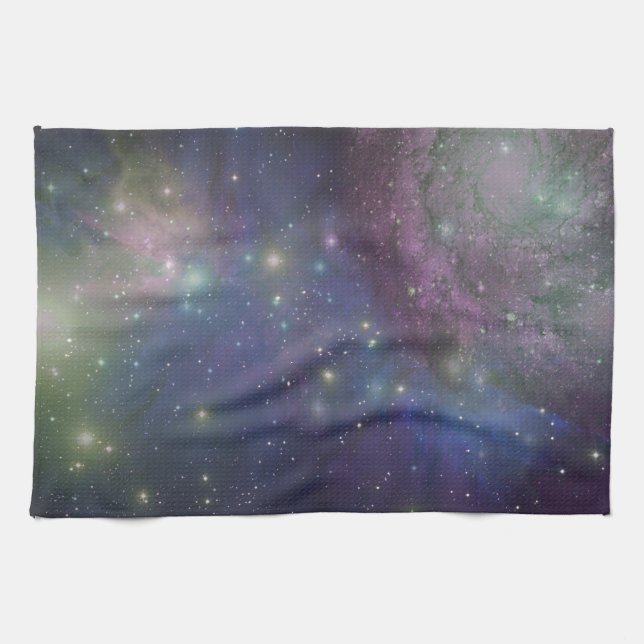 Space, stars, galaxies and nebulas kitchen towel (Horizontal)