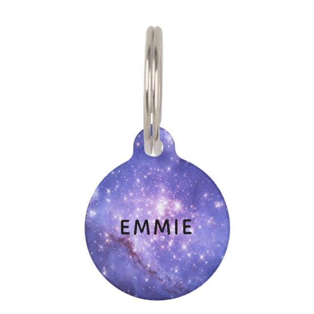 Space Stars Galaxy Custom Name Pet ID Tag (Front)
