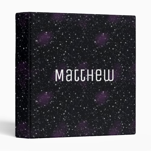 Space Stars Galaxy Nebula Galaxy Custom Name  3 Ring Binder