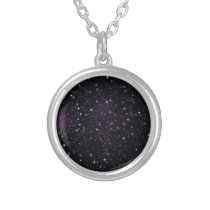 Space Stars Galaxy Nebula Galaxy Silver Plated Necklace