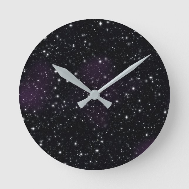 Space Stars Galaxy Nebula Round Clock (Front)