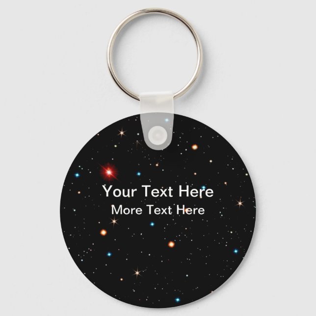 Space Stars In The Sky Message Keychains Template (Front)