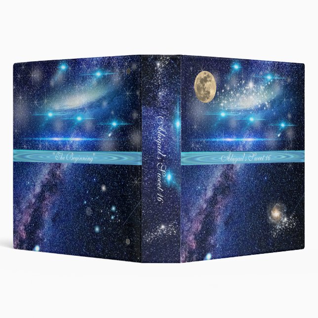 Space Stars Moon Quasar Sweet Sixteen Photo Album  3 Ring Binder (Background)