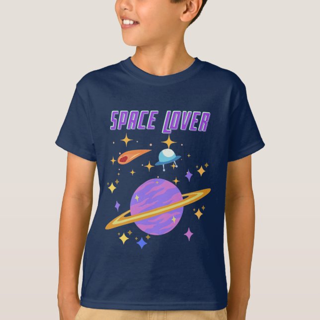 Space stars planet moon lover T-Shirt (Front)
