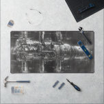 Space Station Black Blueprint Desk Mat<br><div class="desc">If you like sci-fi,  this design will be perfect for you. It shows a space station.</div>