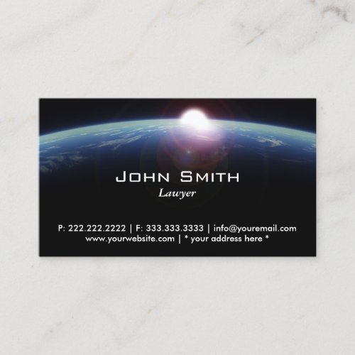 Space Sunrise Lawyer/Attorney Business Card