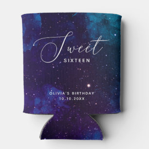 Space Sweet 16 Cosmic Starry Night Sweet Sixteen Can Cooler