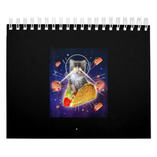 Space Taco Cat Laser Eyes Calendar