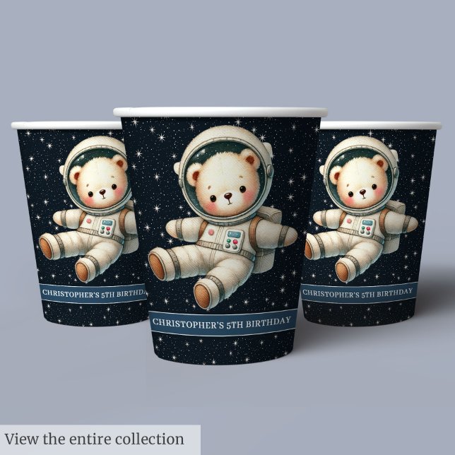 Space Teddy Bear Astronaut Baby Boy Birthday Cups (Space Teddy Bear Astronaut Baby Boy Birthday Cups)