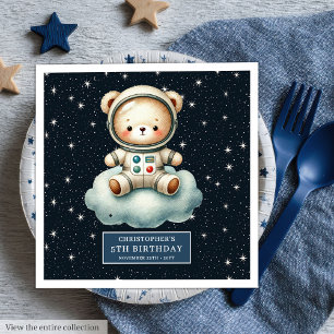 Space Teddy Bear Astronaut Napkins Boy Birthday