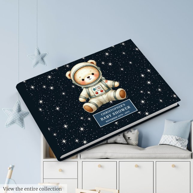 Space Teddy Bear Baby Boy Shower Guest Journal Guest Book (Space Teddy Bear Baby Boy Shower Guest Journal)