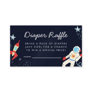 Space Theme Baby Shower Diaper Raffle Ticket Enclosure Card