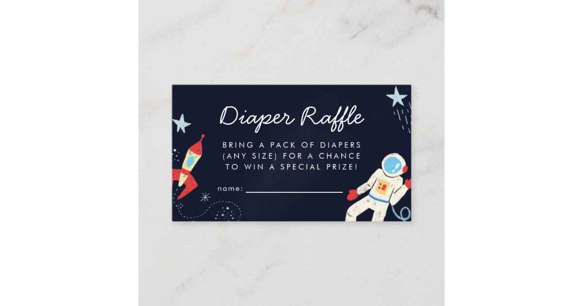 Space Theme Raffle Space Theme Baby Shower Diaper Raffle Ticket Enclosure Card | Zazzle