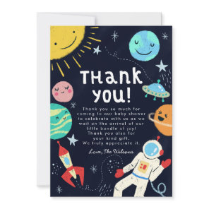 Space Theme Baby Shower Thank You Card