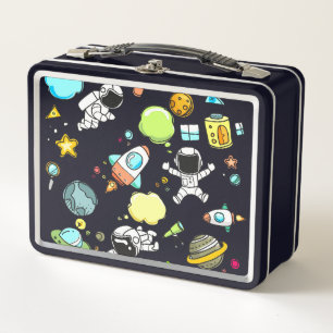 Space Theme Metal Lunch Box