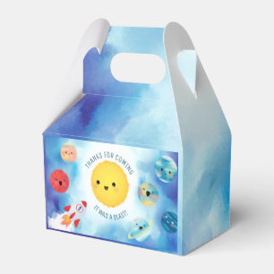 Space theme Outer Space Rocket 1st Birthday Favo Favor Boxes