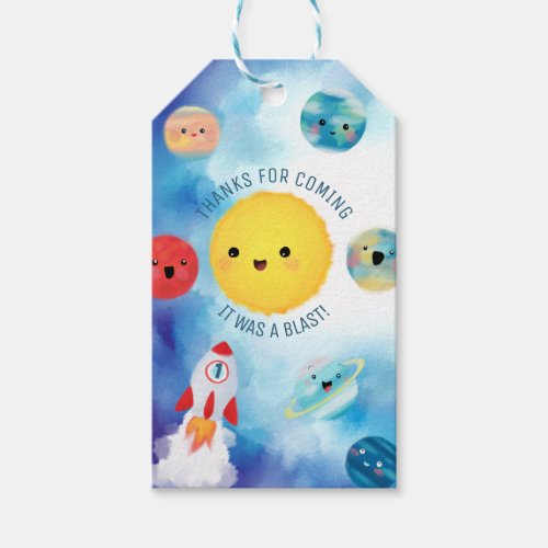 Space theme Outer Space Rocket 1st Birthday   Gift Tags