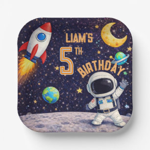 Space theme Outer space Rocket Ship Paper Plates