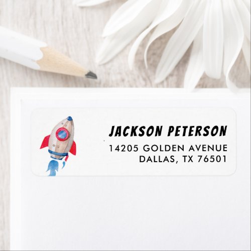 Space Theme Party Invitation Return Address Label