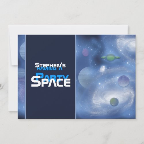 Space theme party invitations - customize template
