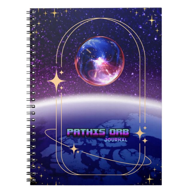 Space Theme Pathis Orb Notebook Journal (Front)
