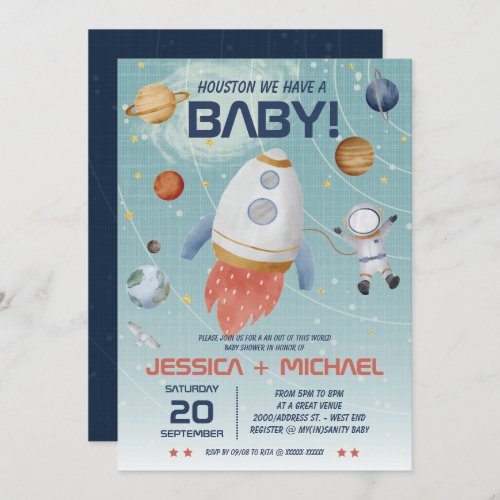 Space Themed Baby Shower Invitation