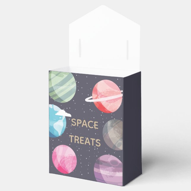 Space Themed Birthday Party Favor Box (Opened)