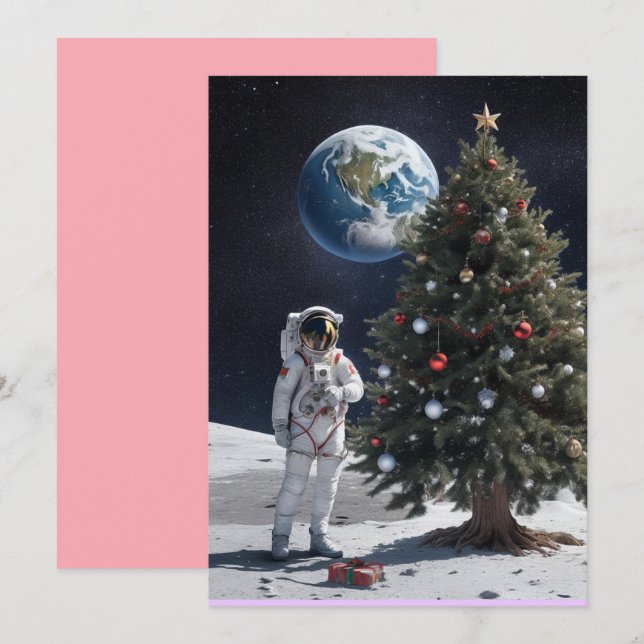 Space themed Christmas Invitation (Front/Back)