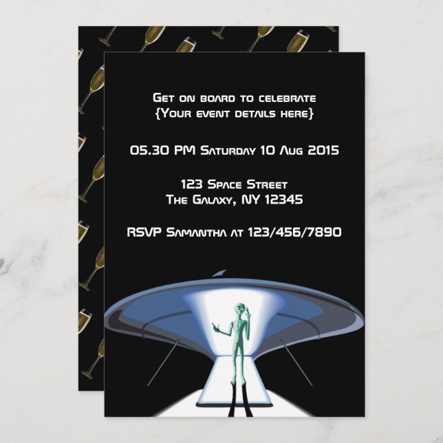 Space Themed Corporate/Adult Party customizable Invitation (Front/Back)