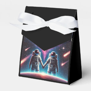 Space-Themed Favor Box - Astronauts in Cosmic Love